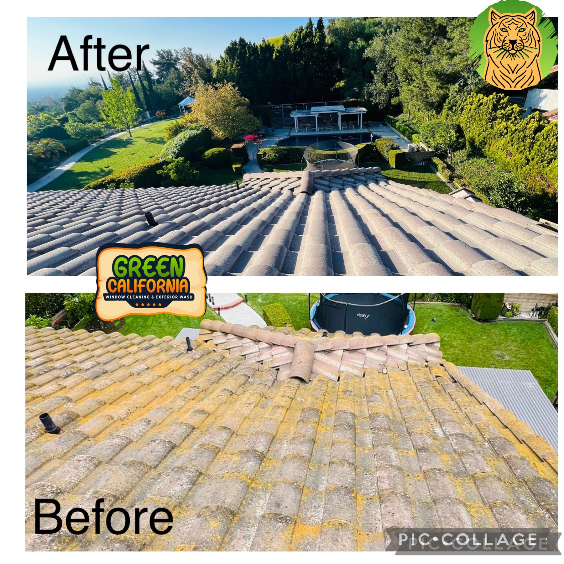 Premium Roof Washing service performed in Chino Hills, California. Thumbnail